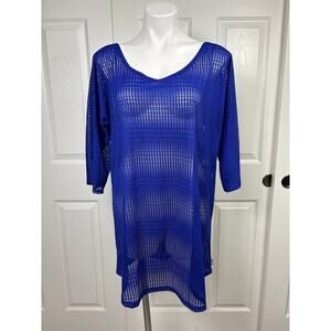 O'Neill Women's Royal Blue Mesh Swimsuit Cover Up M/L Surf Beach Tunic